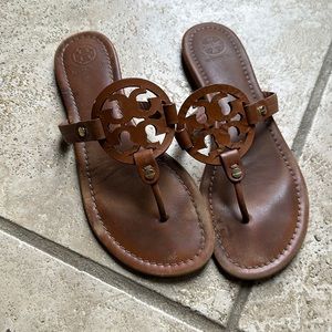 Tory burch Miller sandals brown leather